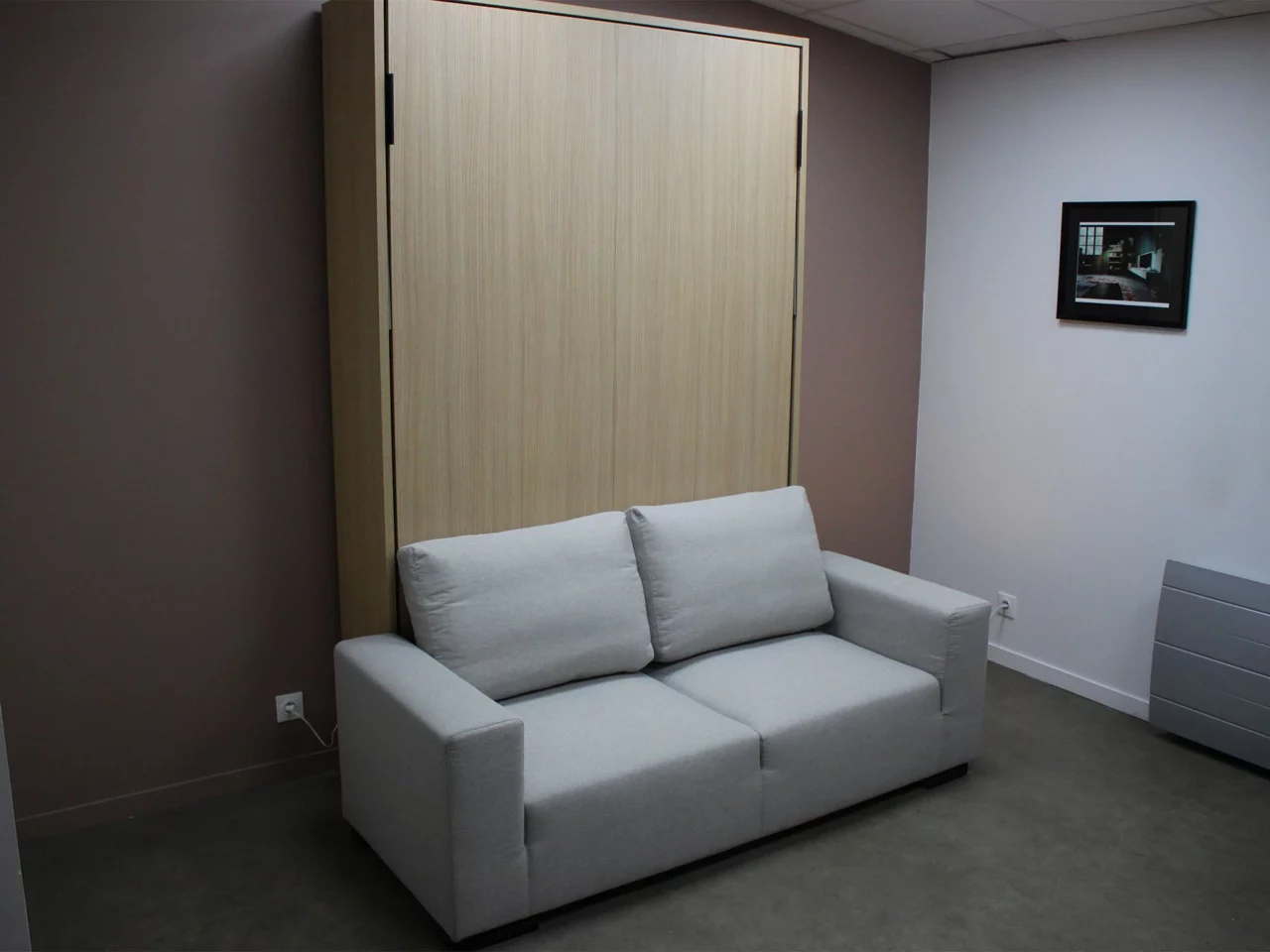 Lit escamotable canapé matelas 19 cm