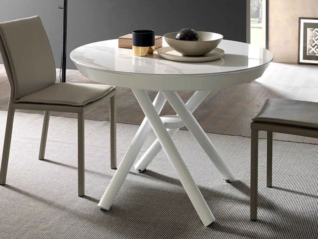 Table relevable extensible marbre