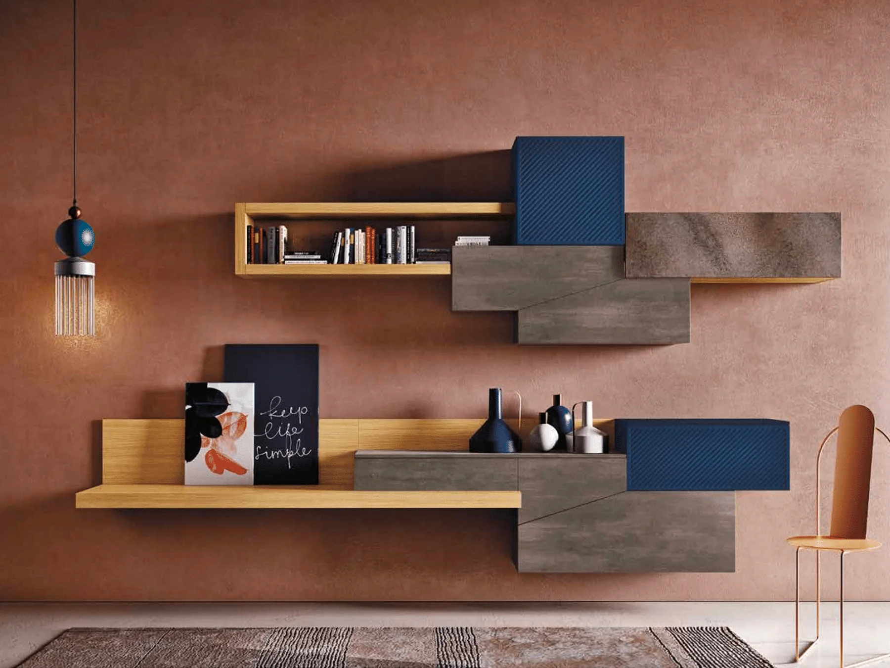 Meuble murale sur mesure rangement