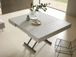 Table basse blanche relevable