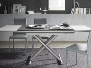 Table basse en verre relevable