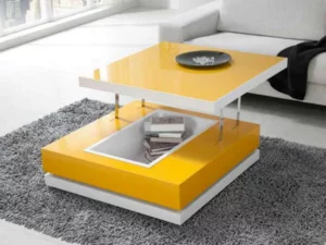 Table basse plateau pivotant