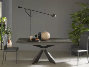 Table extensible effet marbre