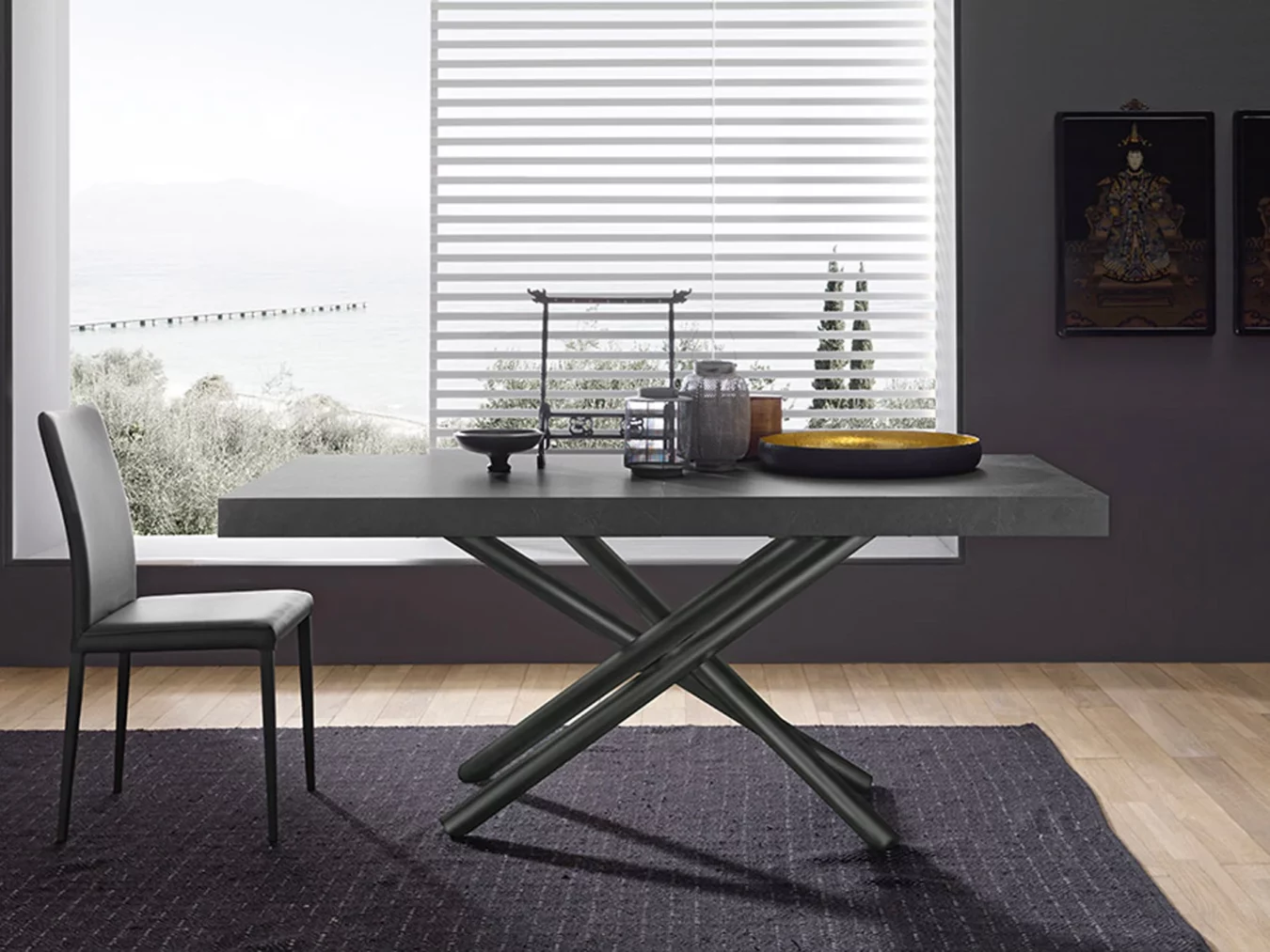 Table extensible pied mikado