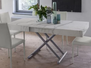 Table relevable effet marbre