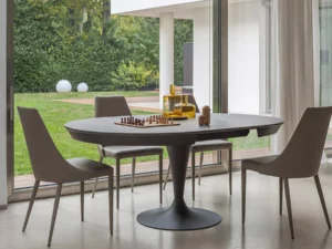 Table ronde extensible noire