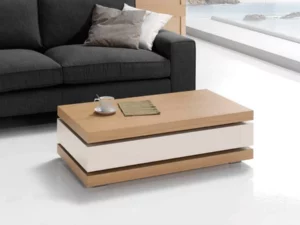 Table basse plateau relevable personnalisable