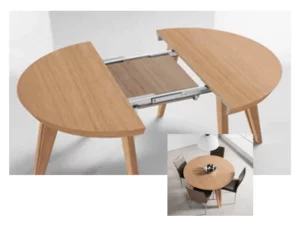 Table ronde extensible bois clair