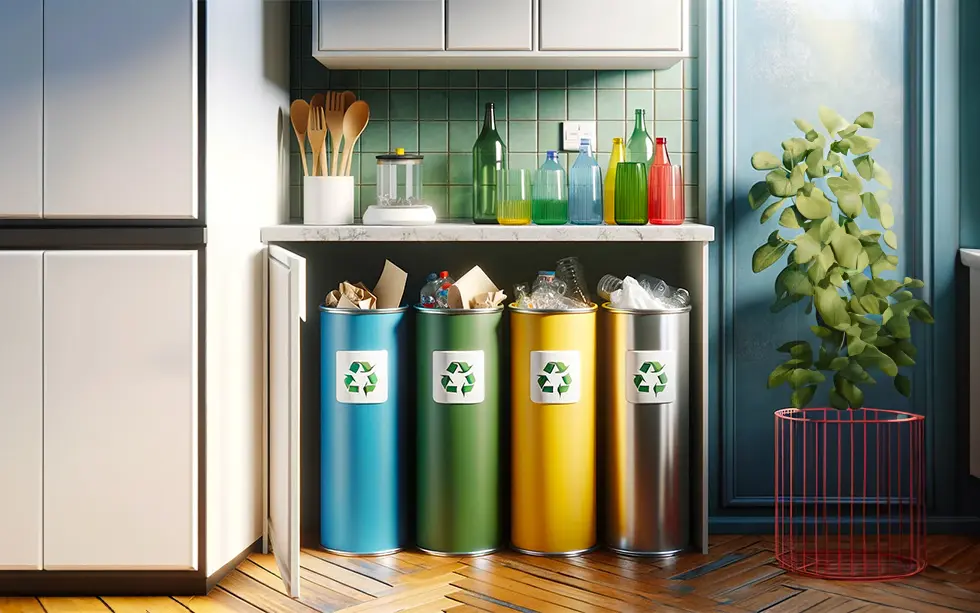 Poubelle de recyclage en appartement